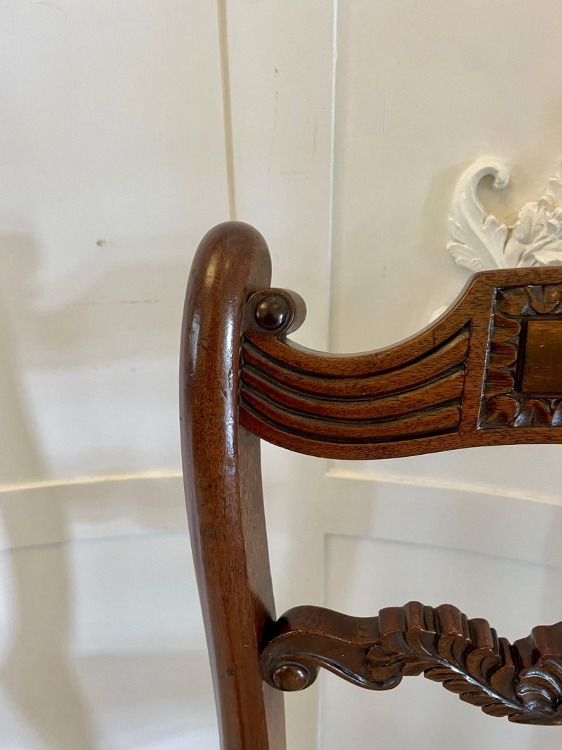 Set of 8 Antique Regency Quality Mahogany Dining Chairs - Image 12